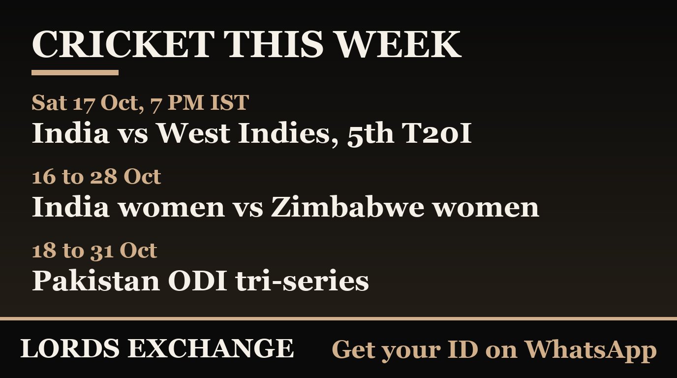 Cricket this week: India vs West Indies 5th T20I in Bengaluru on 17 October, India women vs Zimbabwe, Pakistan tri-series, India tour of New Zealand