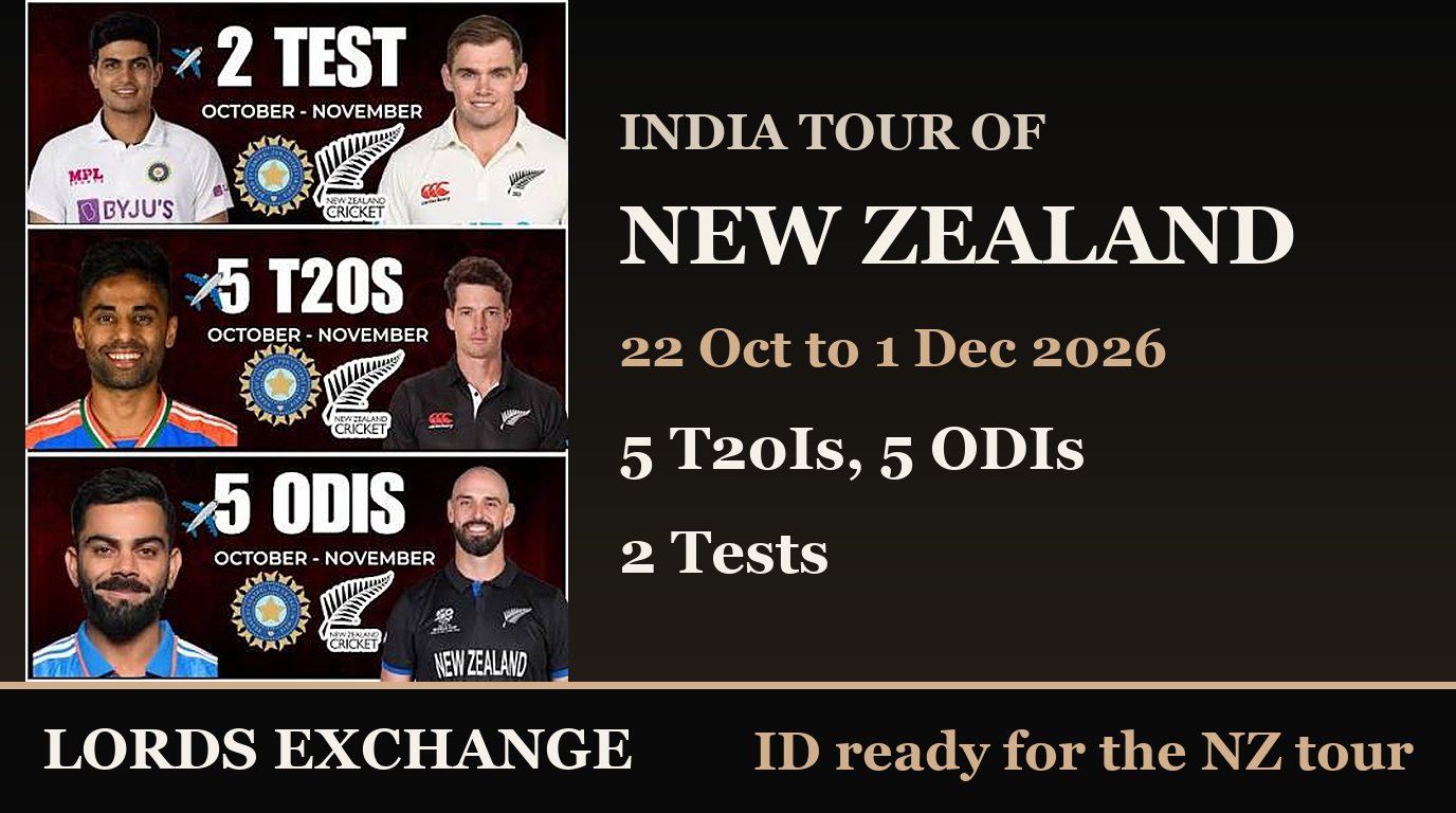 India tour of New Zealand 2026: 5 T20Is, 5 ODIs and 2 Tests, 22 October to 1 December
